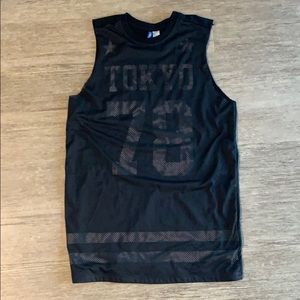 Extra Long Black Tank Top